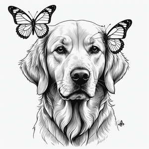 AI Generated golden retriever tattoo